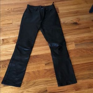 GAP black leather pants